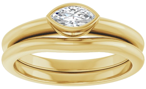 Sužadėtuvių Žiedas „Bezel-Set Solitaire“ 10k yellow gold Marquise 6mm x 3mm (8)