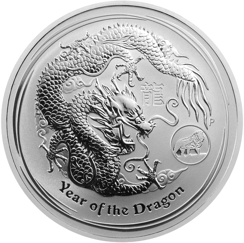 1 oz Year of the Dragon 2012 (Lunar II) Australia Silver Coin Lion Privy LIMITED EDITION (1)