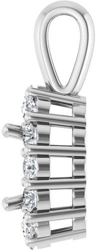 Pakabukas „Halo-Style“ 585 Baltojo Aukso Oval 6mm x 4mm (3)