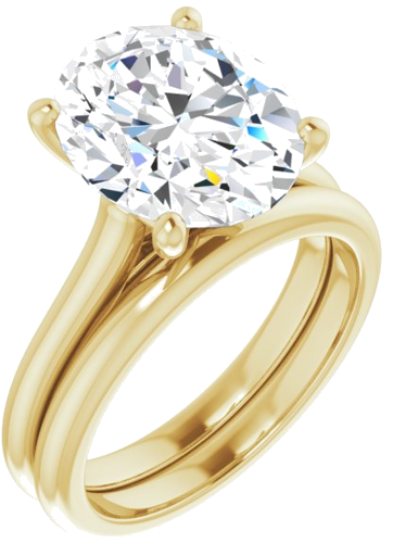 Sužadėtuvių Žiedas „Solitaire“ 585 Geltonojo Aukso Oval 12mm x 10mm (6)