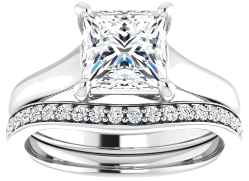 14K White 6.5 mm Square Solitaire Engagement Ring Mounting (8)