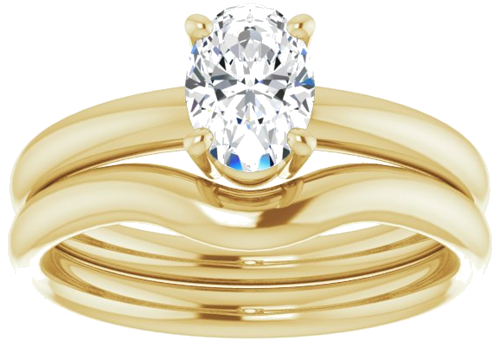 Sužadėtuvių Žiedas „Solitaire“ 585 Geltonojo Aukso Oval 7mm x 5mm (8)