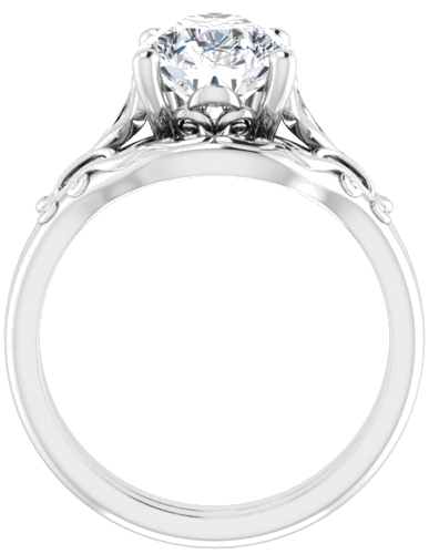 Sužadėtuvių Žiedas „Solitaire“ 585 Baltojo Aukso Pear Shape 12mm x 8mm (7)