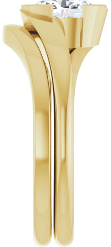 Sužadėtuvių Žiedas „Half-Bezel Solitaire“ 10k yellow gold Oval 7mm x 5mm (9)