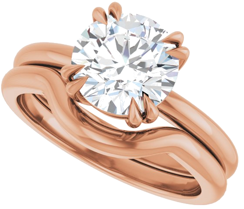 Sužadėtuvių Žiedas „Double Claw-Prong Solitaire“ 14k rose gold Round 8mm (10)