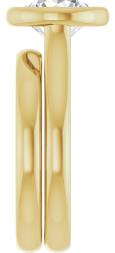 Sužadėtuvių Žiedas „Bezel-Set Solitaire“ 585 Geltonojo Aukso Round 8mm (9)