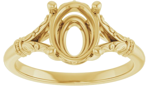 Sužadėtuvių Žiedas „Sculptural“ 14k yellow gold Oval 9mm x 7mm (3)