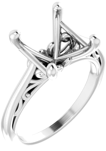 Sužadėtuvių Žiedas „Solitaire“ 14k white gold Round 11mm (1)