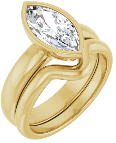 Sužadėtuvių Žiedas „Bezel-Set Solitaire“ 10k yellow gold Marquise 12mm x 6mm (6)