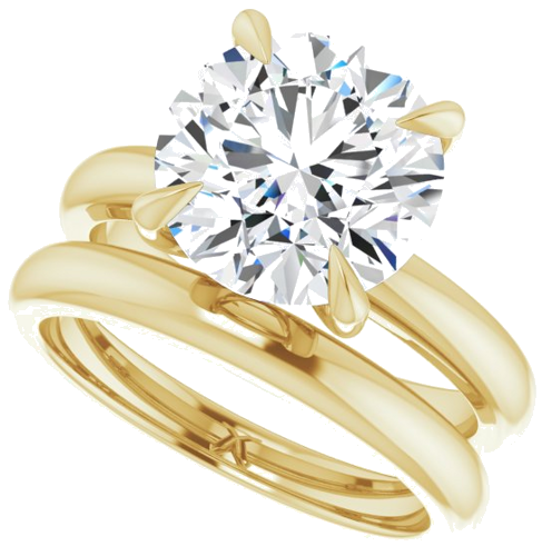 14K Yellow 10 mm Round Solitaire Engagement Ring Mounting (10)