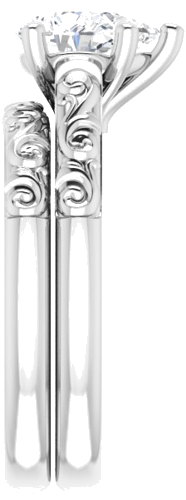 Sužadėtuvių Žiedas „Solitaire“ 585 Baltojo Aukso Pear Shape 8mm x 6mm (9)