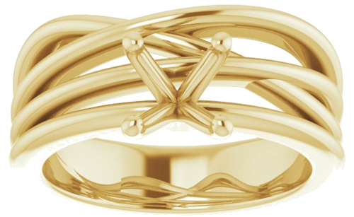Sužadėtuvių Žiedas „Solitaire Asymmetric“ 14k yellow gold Round 6.5mm (3)