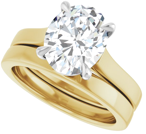 Sužadėtuvių Žiedas „Claw-Prong“ 14k yellow/white gold Oval 10mm x 8mm (10)