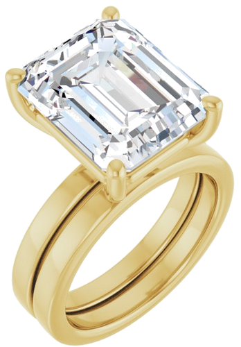 Sužadėtuvių Žiedas „Solitaire“ 10k yellow gold Emerald 13mm x 11mm (6)