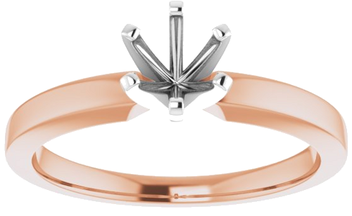 14K Rose White 5.2 mm Round Solitaire Engagement Ring Mounting (3)
