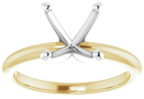 Sužadėtuvių Žiedas „Solitaire“ 585 Baltojo Ir Geltonojo Aukso Round 9mm (3)