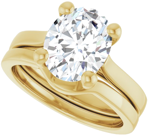 Sužadėtuvių Žiedas 14k yellow gold Oval 10mm x 8mm (10)