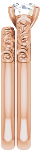 Sužadėtuvių Žiedas „Solitaire“ 10k rose gold Round 5.5mm (9)