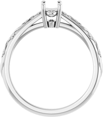 Sužadėtuvių Žiedas „Solitaire“ 14k white gold Oval 6mm x 4mm (2)