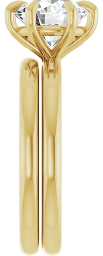 Sužadėtuvių Žiedas „Solitaire“ 585 Geltonojo Aukso Round 8mm (9)