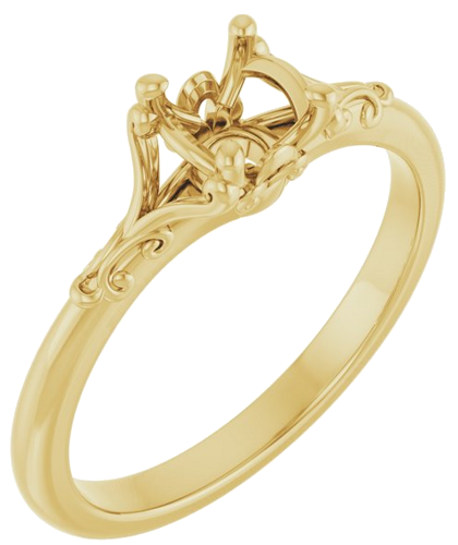 Sužadėtuvių Žiedas „Solitaire“ 14k yellow gold Round 5.2mm (1)