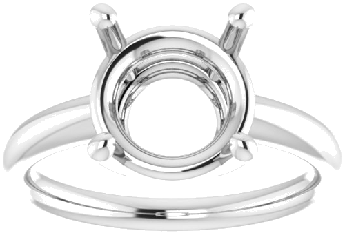 14K White 10 mm Round Engagement Ring Mounting (3)