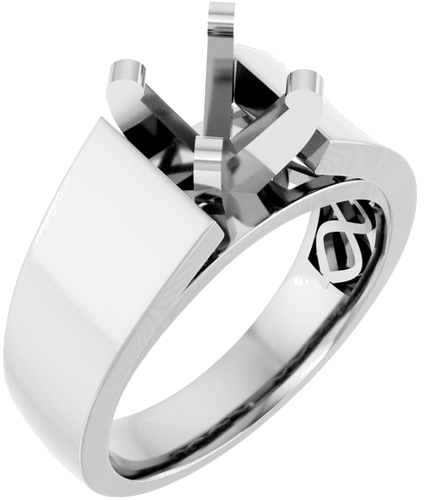 Sužadėtuvių Žiedas „Solitaire Cathedral-Style“ 14k white gold Round 6.75mm (1)