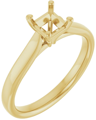 14K Yellow 4.5 mm Square Engagement Ring Mounting (1)