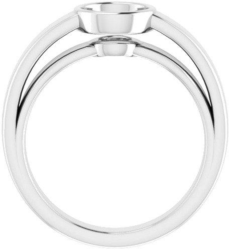 14K White  6.5 mm Round Solitaire Engagement Ring Mounting (2)