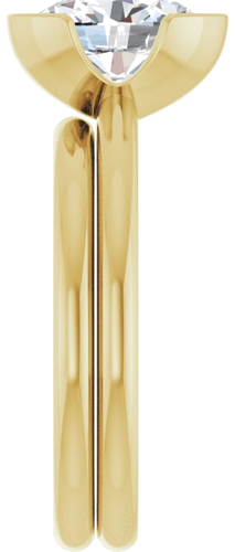 Sužadėtuvių Žiedas „Half-Bezel“ 14k yellow gold Oval 9mm x 7mm (9)