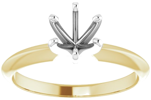 14K Yellow   White 5.4-5.7 mm Round 6-Prong Solitaire Ring Mounting (3)