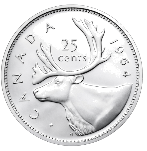 25 цента Елизабет II (1953-1964) Канада сребърна монета (1)