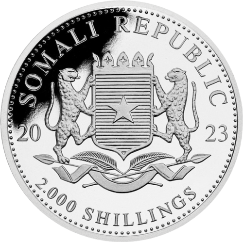 1 kg Dramblys 2023 Somalis sidabrinė moneta (2)