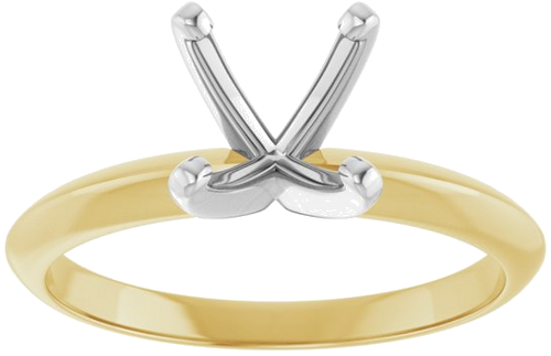 18K Yellow   Platinum 7.3-7.7 mm Round 4-Prong Light Solitaire Ring Mounting (3)
