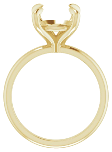 14K Yellow  10 mm Round Solitaire Engagement Ring Mounting (2)