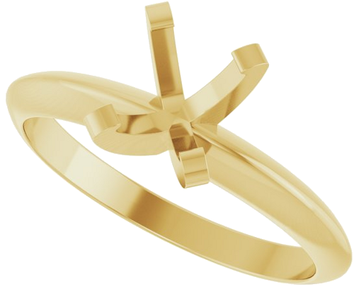 14K Yellow 7x5 mm Oval Solitaire Engagement Ring Mounting (5)