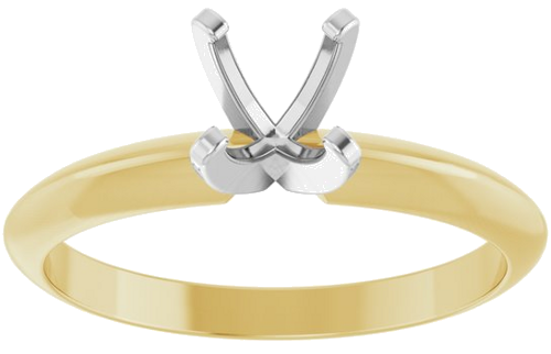 Sužadėtuvių Žiedas „Solitaire“ 14k yellow/white gold Cushion 4.5mm (3)