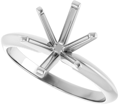 14K White 10x8 mm Oval 6-Prong Solitaire Engagement Ring Mounting (5)