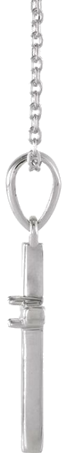 14K White 2.5 mm Round Cross 16-18  Necklace Mounting (2)