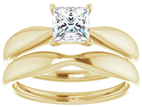 Sužadėtuvių Žiedas 14k yellow gold Square 5mm (8)