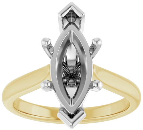 Sužadėtuvių Žiedas 14k yellow/white gold Marquise 15mm x 7mm (3)
