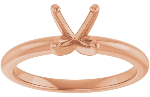 14K Rose  6.5 mm Round Solitaire Engagement Ring Mounting (3)