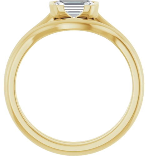 14K Yellow 6x4 mm Emerald Solitaire Engagement Ring Mounting (7)