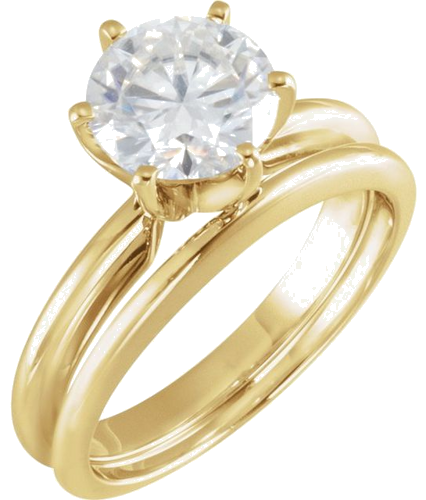 Sužadėtuvių Žiedas „Pre-Notched Lightweight Solitaire“ 10k yellow gold Round 6mm x 6.6mm (3)