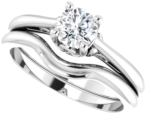 14K White 5.2 mm Round Solitaire Engagement Ring Mounting (10)