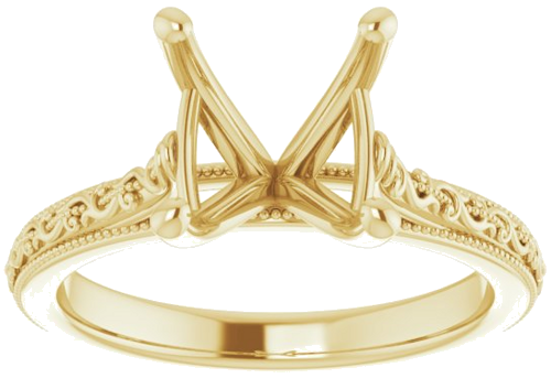 Sužadėtuvių Žiedas „Solitaire Sculptural“ 18k yellow gold Asscher 8mm (3)