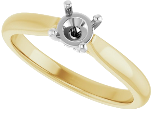 Sužadėtuvių Žiedas 14k yellow/white gold Round 4.8mm (5)