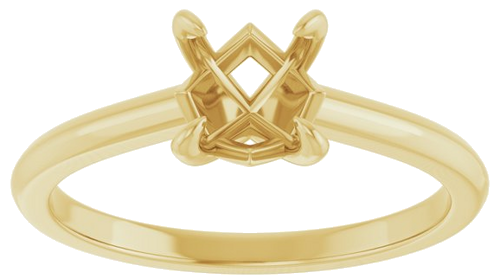 Sužadėtuvių Žiedas „Solitaire“ 585 Geltonojo Aukso Round 6.5mm (3)