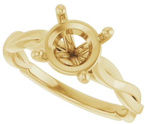 Sužadėtuvių Žiedas „Infinity-Inspired“ 14k yellow gold Round 8mm (5)