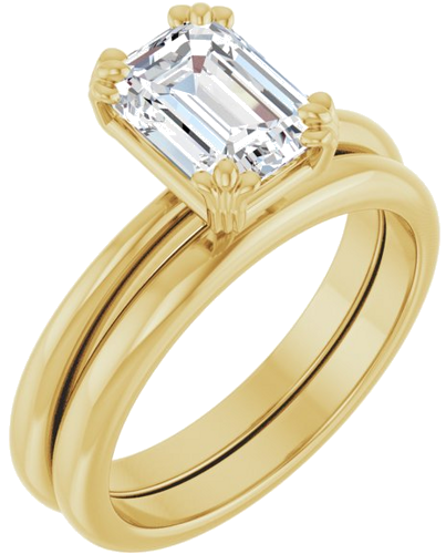 Sužadėtuvių Žiedas „Solitaire“ 14k yellow gold Emerald 8mm x 6mm (6)